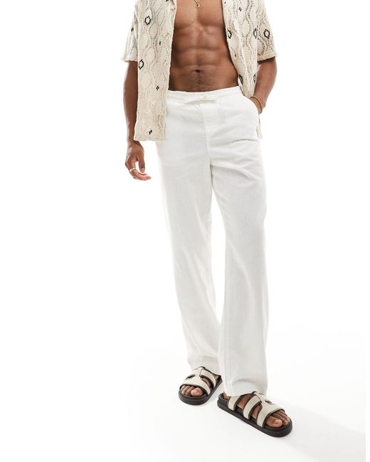 Pantalones s holgados con cinturilla elástica ASOS de hombre de color White