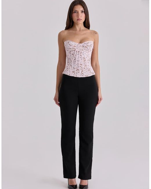 House Of Cb Purple Solaine Baby Floral Lace Boned Corset Top