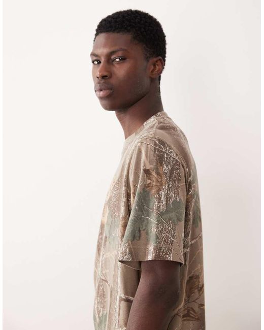 Camiseta Verde De Corte Cuadrado Con Estampado De Camuflaje De Hojas De Abercrombie & Fitch de hombre de color Natural