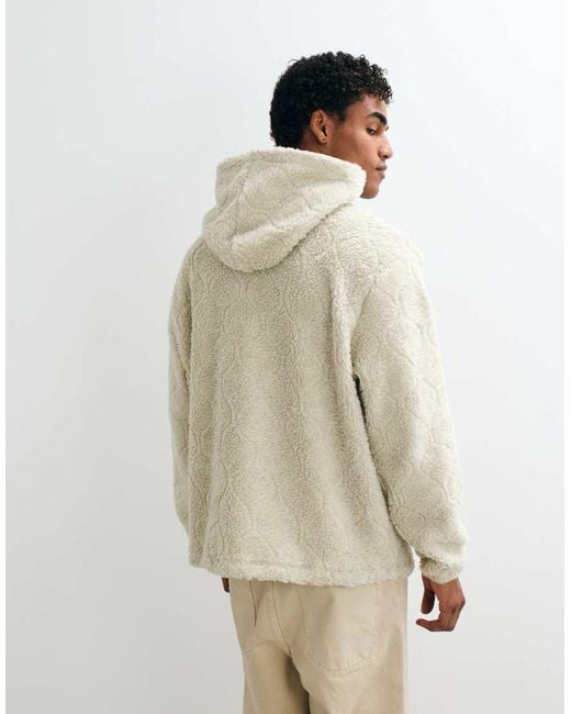 ASOS Natural Disney Relaxed Borg Hoodie With Christmas Mickey Mouse Print for men