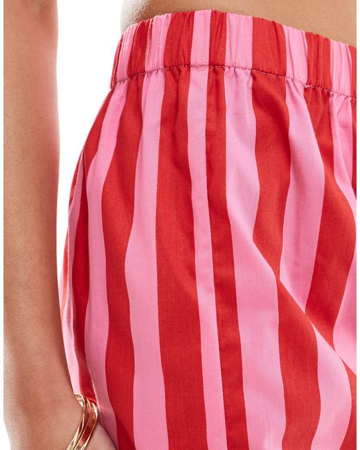 ASOS Red Cotton Mini Skirt Co-ord