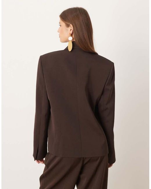 Mango Brown Wool Mix Cris Capsule Short Tailored Blazer Co-ord