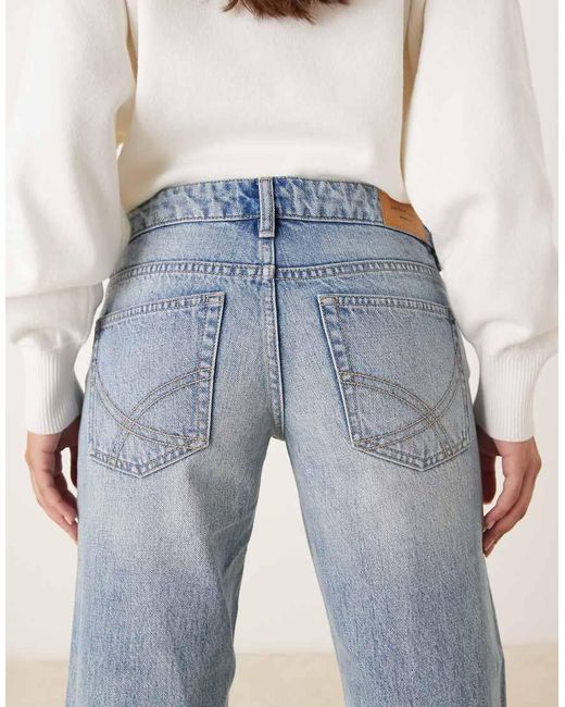 Gina Tricot Blue Low Waist Straight Leg Jeans