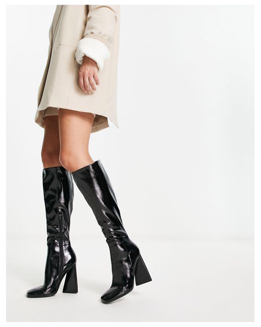 asos white knee high boots