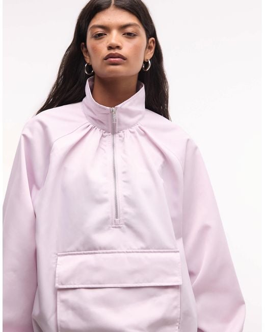 Nike Pink Oversized Half Zip Jacket