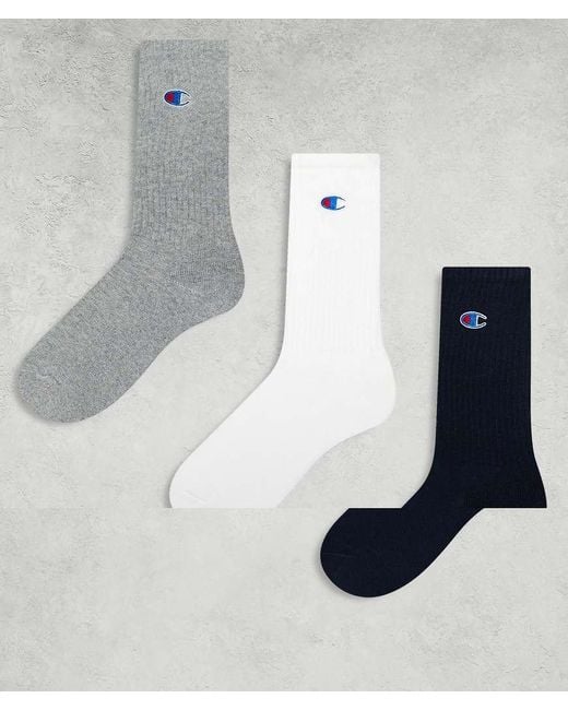 Pack De 3 Pares De Calcetines Deportivos De Varios Colores De Champion de hombre de color Blue