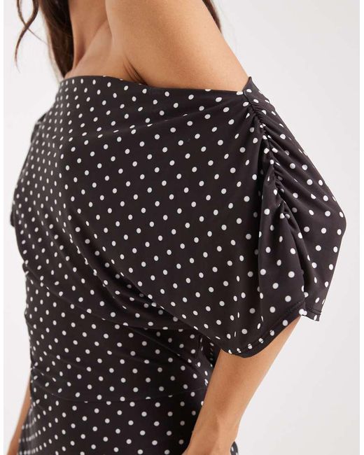 Miss Selfridge Black Off The Shoulder Playsuit