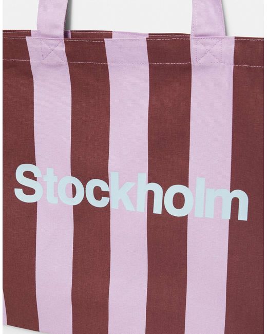 Pull&Bear Red – gestreifte tragetasche
