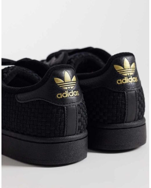 Adidas Originals Black Superstar Ii Woven Trainers for men