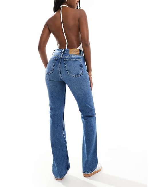 Calvin Klein Authentieke Bootcut Flared Jeans in het Blue