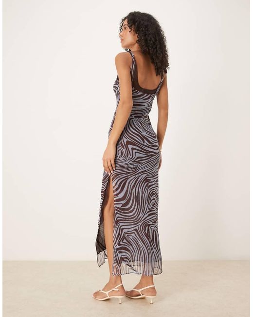 ASOS Natural Double Layer Scoop Neck Slip Midi Dress