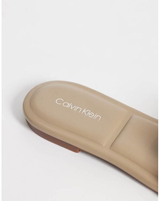 Calvin Klein Natural Suede Square Sandals