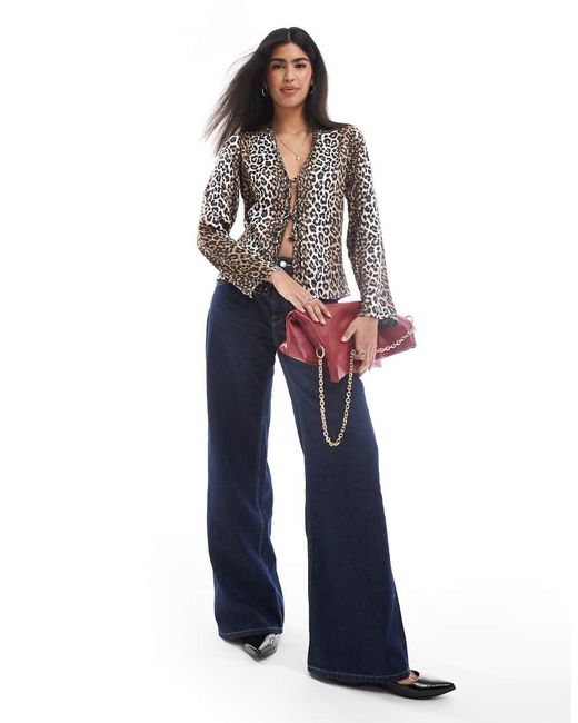 ONLY Blue Tie Front Blouse