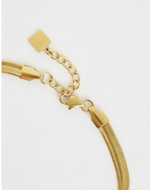 ASOS Metallic Asos Design Curve Waterproof Stainless Steel Multi-Row Snake Chain Bracelet
