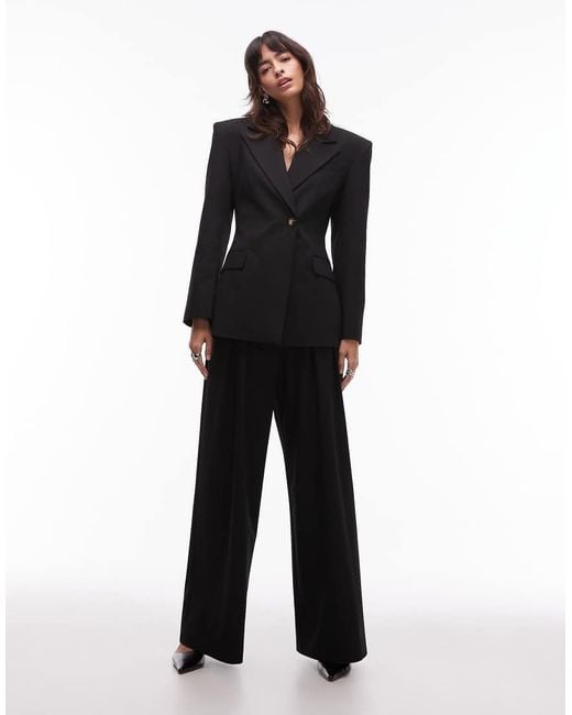 ASOS Black Cinch High Break Point Blazer