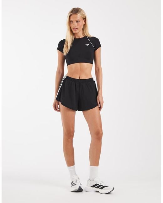 Adidas Originals Black Adidas Originals Sport Superstar Bra Tee