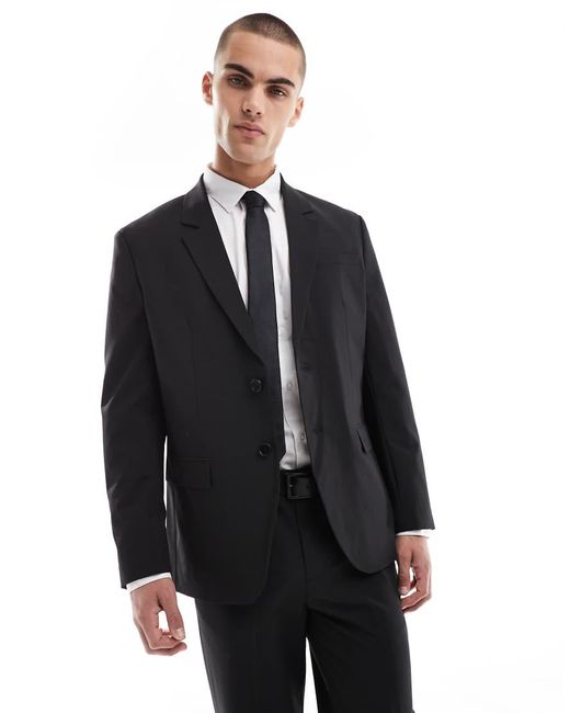 Jack & Jones Black Regular Fit Suit Jacket for men