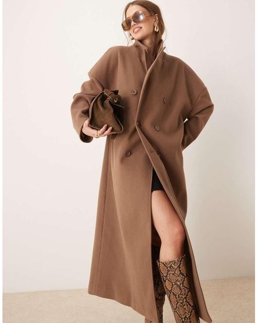 Pretty Lavish Brown Oversized Tailored Coat