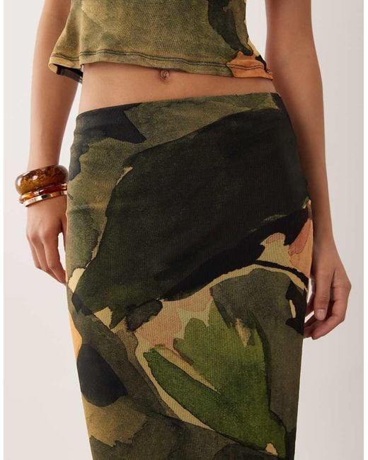 ASOS Natural Mesh Midi Pencil Skirt