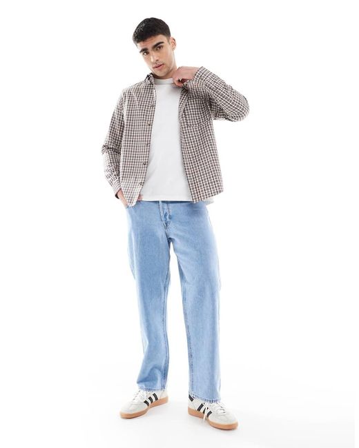 Camicia Regular Fit Grigia A Quadri di ASOS in Gray da Uomo