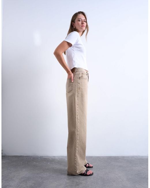 TOPSHOP Natural Column Mid Rise Jean