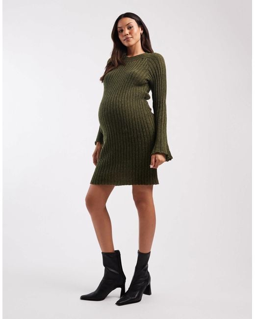 mamalicious green dress MAMALICIOUS Dress 'MLCaileen' in Reed