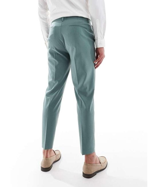 ASOS Blue Tapered Suit Trousers for men