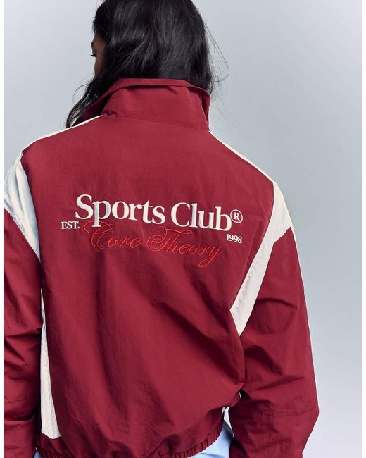Bershka Red Lightweight Embroide Jacket