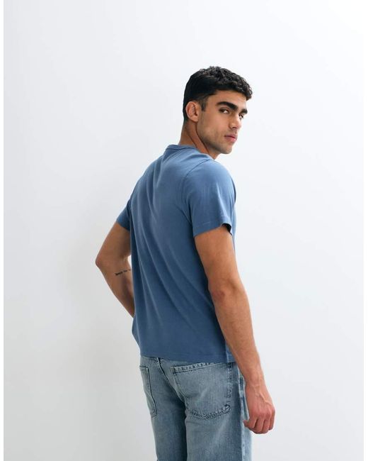 Abercrombie & Fitch Blue Slim Fit Icon Logo T-shirt for men