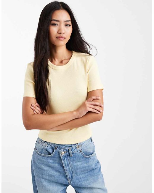 ONLY Natural Ribbed T-shirt