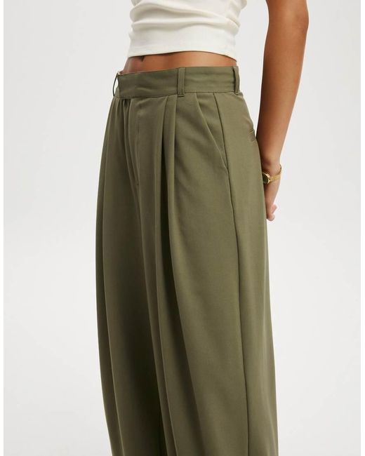 Cotton On Green Cotton:On Izzy Pleated Suiting Pant