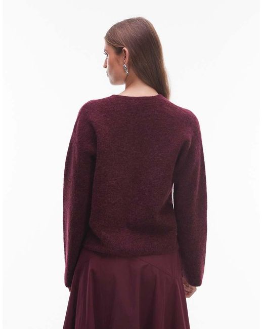 & Other Stories Purple Mohair & Wool Blend Cardigan