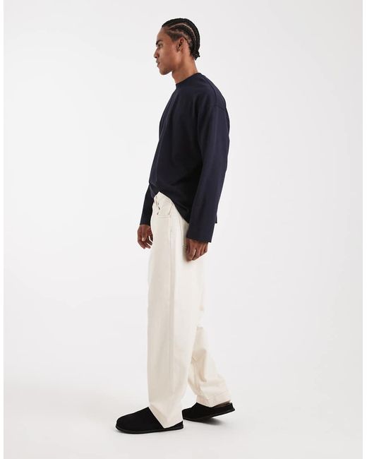 ASOS Blue Circular Design Collection Heavyweight Loose Straight Jeans for men