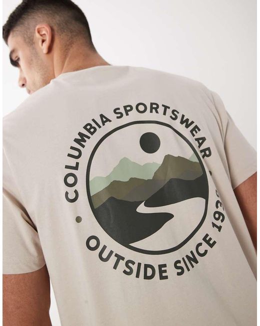 Columbia White Csc Outdoor Back Graphic T-shirt for men