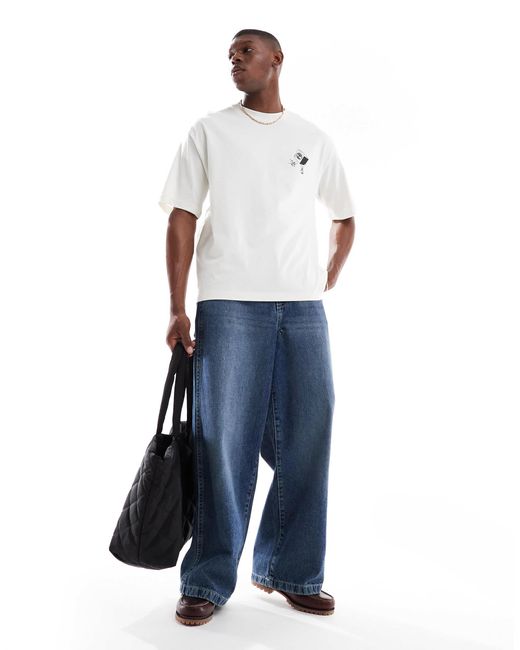Timberland White Moving Around Backprint T-shirt for men