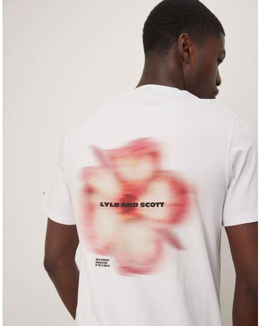 Lyle & Scott Pink Motion Floral Graphic T-shirt for men