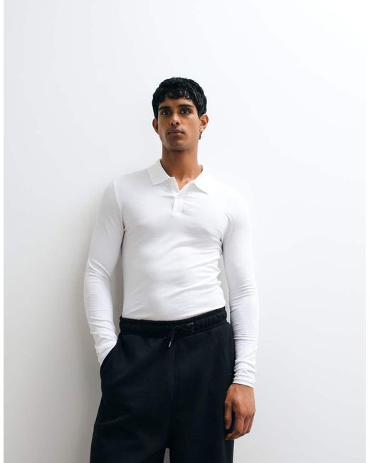 ASOS White Essentials Muscle Fit Polo for men