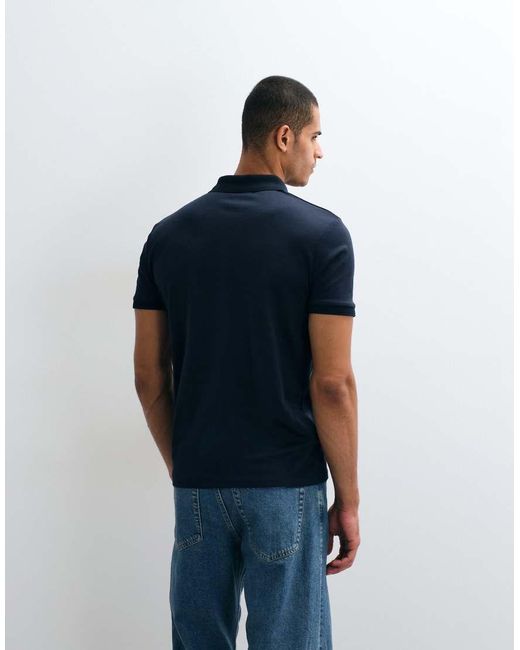 SELECTED Blue Short Sleeve Polo for men