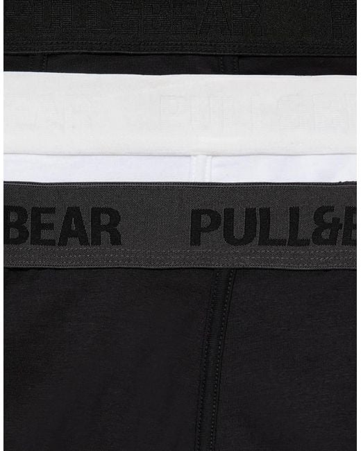 Pull&Bear Black Pack Of 3 Boxers for men