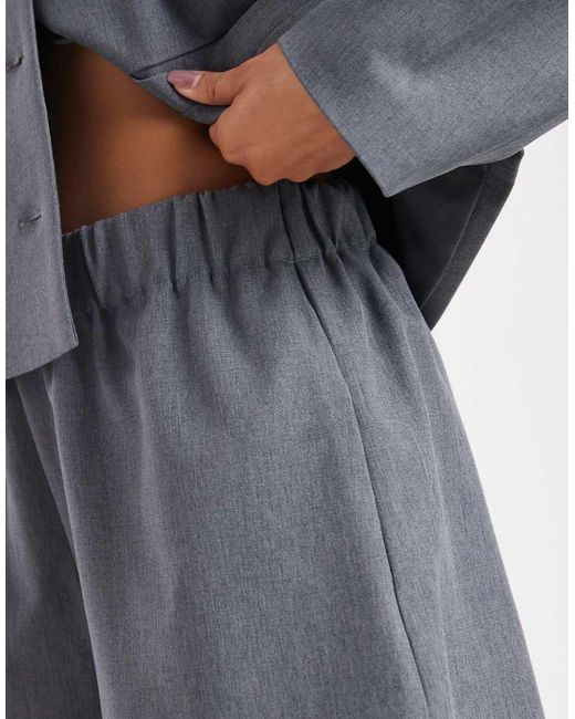 Pantalones Cortos De Sastre Gris Melange Sin Cierres De (Parte De Un Conjunto) Vero Moda de color Gray