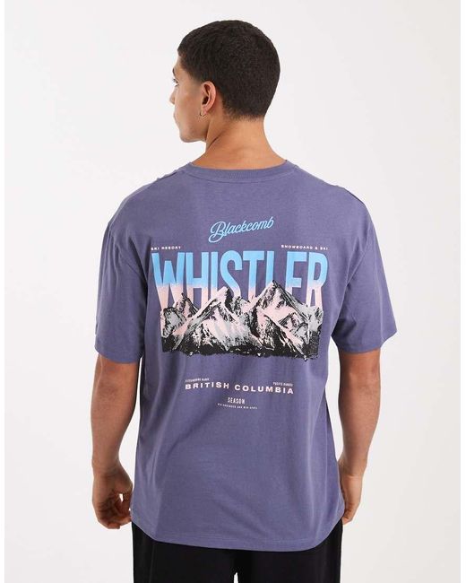 Jack & Jones Blue T-Shirt With Mountain Backprint for men