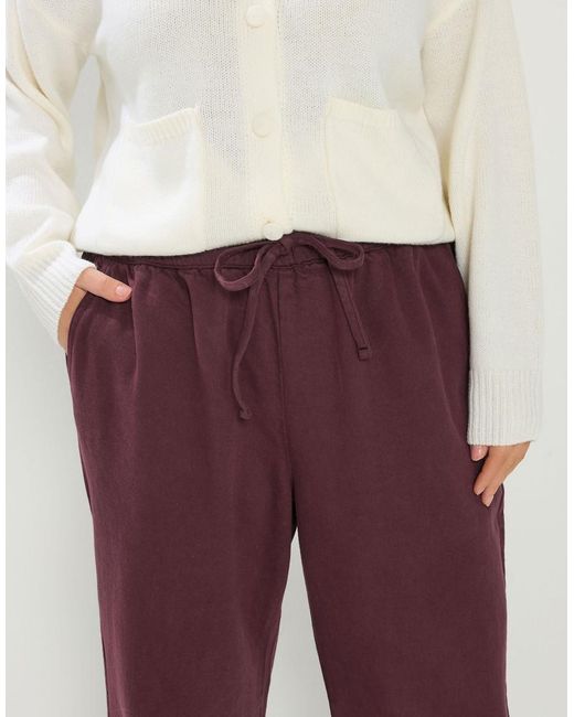 Yours Clothing Red Pull On Wide Leg Jeans