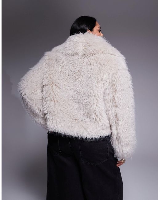Asos design curve - veste courte en fausse fourrure - crème ASOS en coloris White