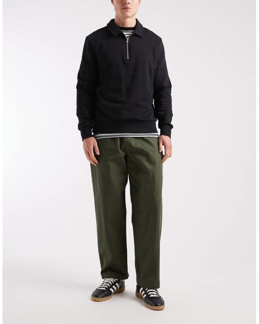 Farah Black Port Drawstring Trousers for men