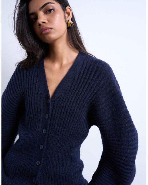 TOPSHOP Blue – taillierte strickjacke