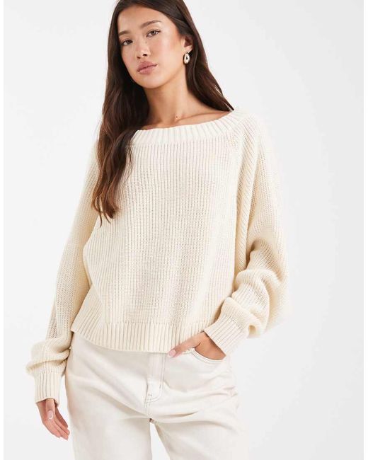 Jersey Amarillo De Corte Suelto Extragrande De Punto De -Blanco Miss Selfridge de color Natural