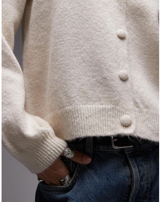 ASOS White – flauschige strickjacke