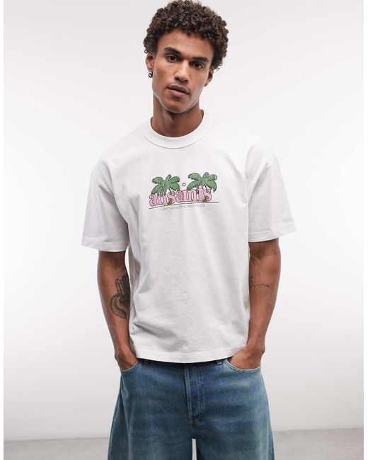 AllSaints White Troppo Short Sleeve Graphic Logo T-shirt for men