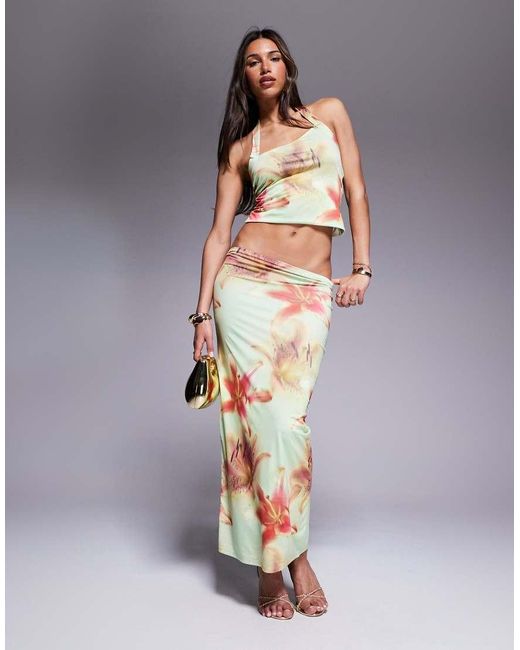 ASOS Gray Slinky Maxi Skirt