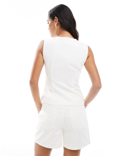 Miss Selfridge White Denim Vest